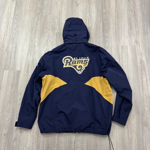 Reebok NFL On Field St. Louis Rams Jacket Men's Extra Large XL Blue Los Angeles - Picture 8 of 9